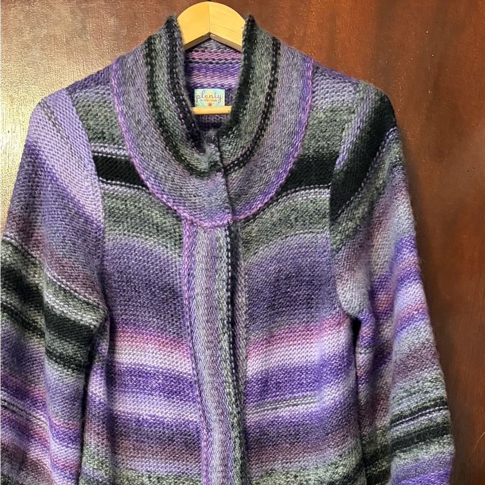 Women’s Plenty by Tracy Reese Purple and Gray Cowl Neck Sweater